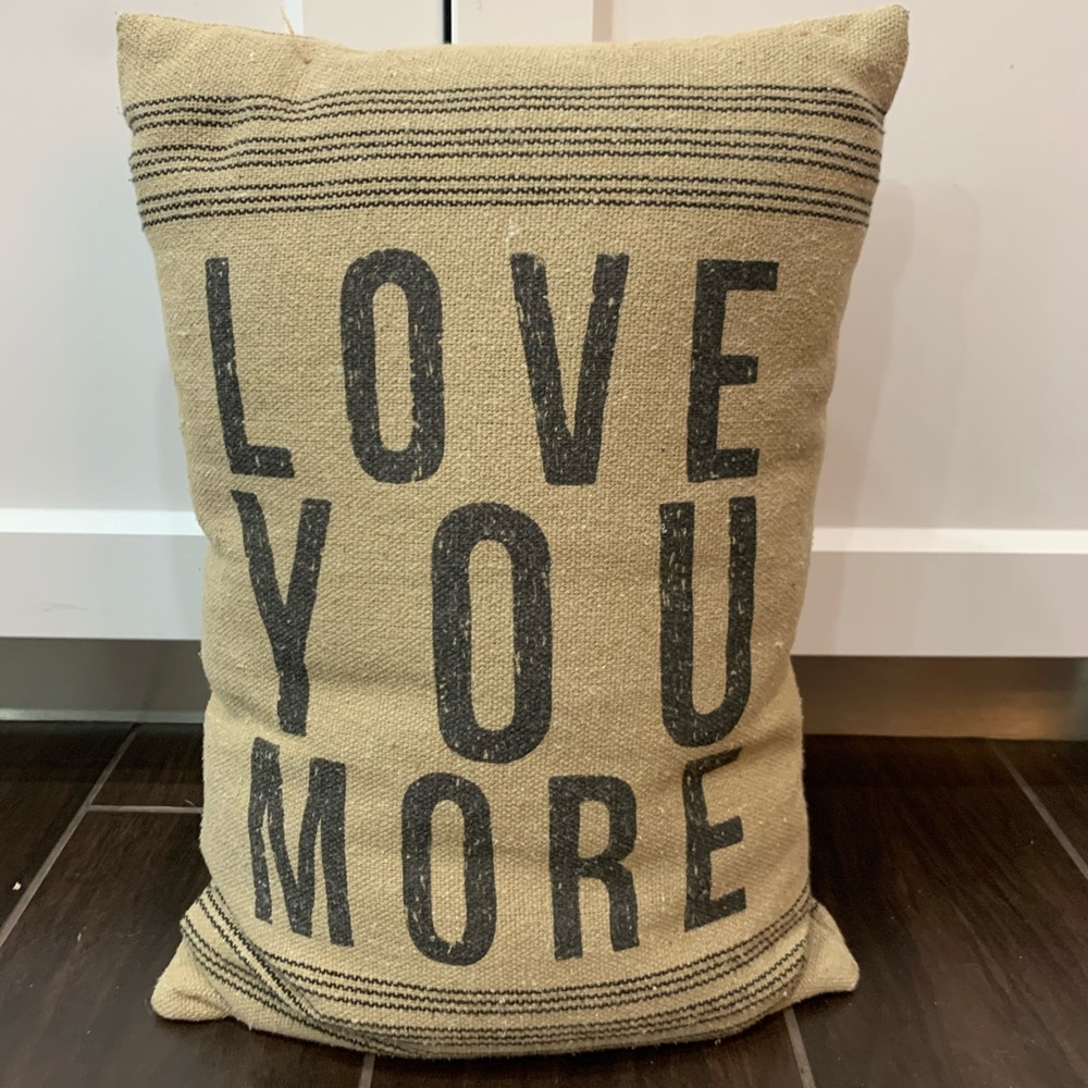 “Love You More” throw pillow